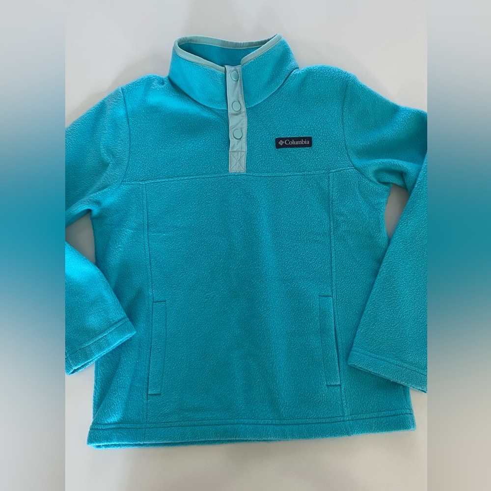 Columbia Kids' Teal Fleece Sweatshirt size M 10/12